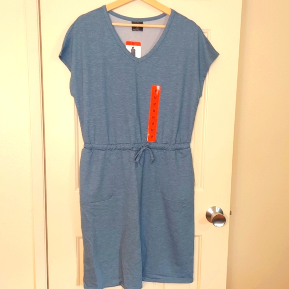 32 Degrees Pockets Dress Medium Blue Comfy